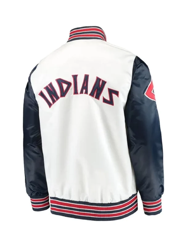 The Legend Cleveland Guardians White and Navy Satin Jacket