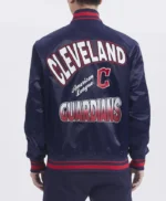 Turn It Up M Classic Rib Cleveland Guardians Navy Satin Jacket