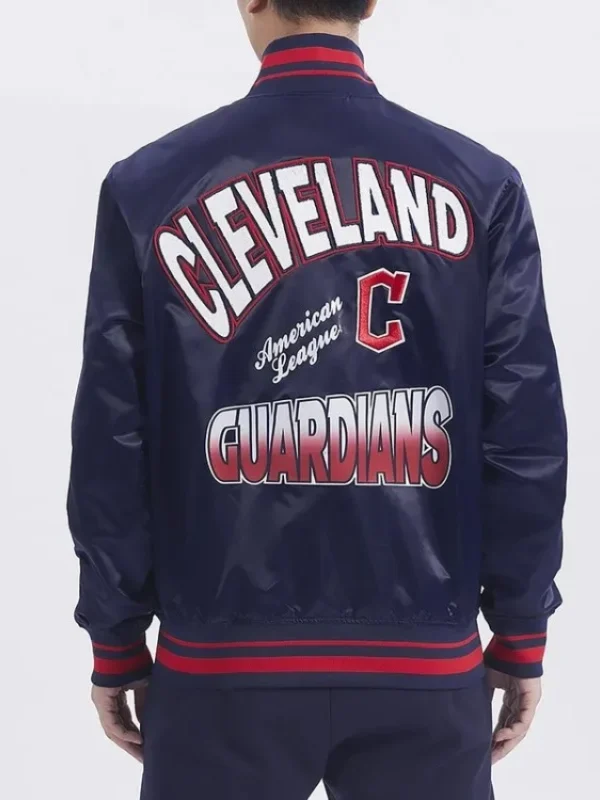 Turn It Up M Classic Rib Cleveland Guardians Navy Satin Jacket