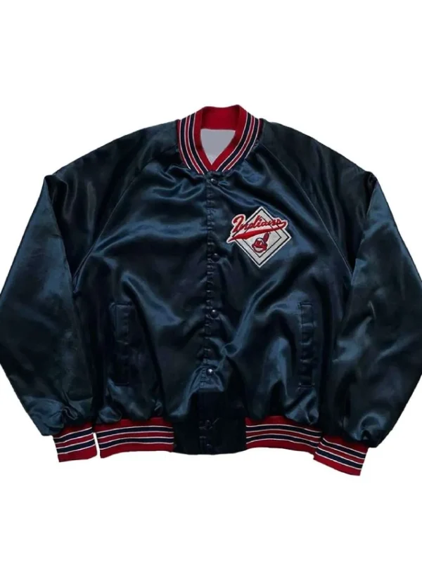 Cleveland Guardians 90’s Navy Blue Satin Jacket