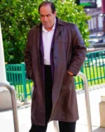 Colin Farrell The Penguin 2024 Brown Leather Coat