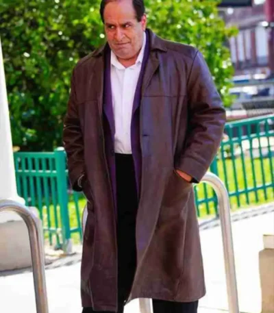 Colin Farrell The Penguin 2024 Brown Leather Coat