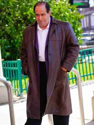 Colin Farrell The Penguin 2024 Brown Leather Coat