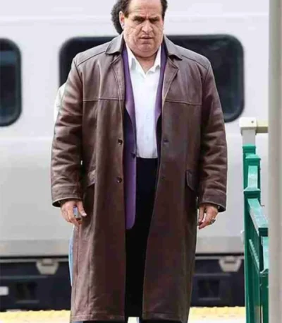 Colin Farrell The Penguin 2024 Brown Leather Coat
