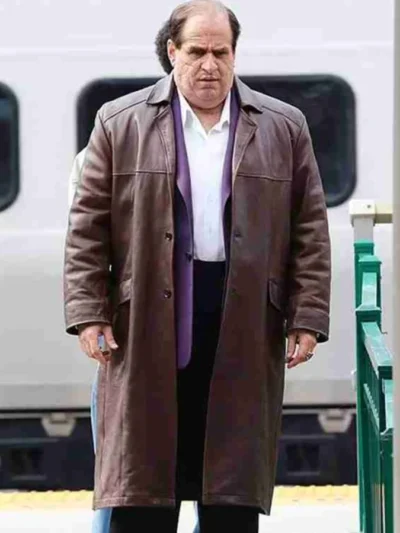 Colin Farrell The Penguin 2024 Brown Leather Coat