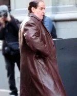 Colin Farrell The Penguin 2024 Brown Leather Coat