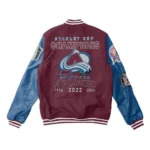 Colorado Avalanche Champions Varsity Maroon and Blue Jacket
