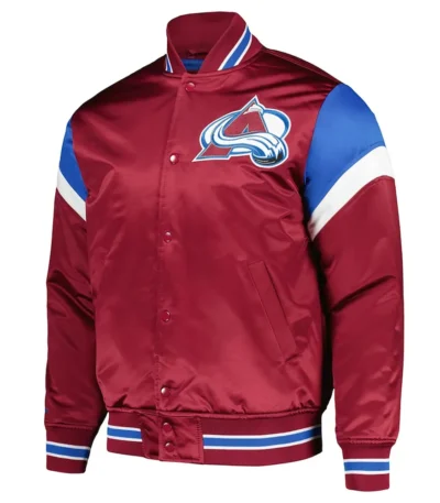 Colorado Avalanche Midweight Burgundy Satin Jacket