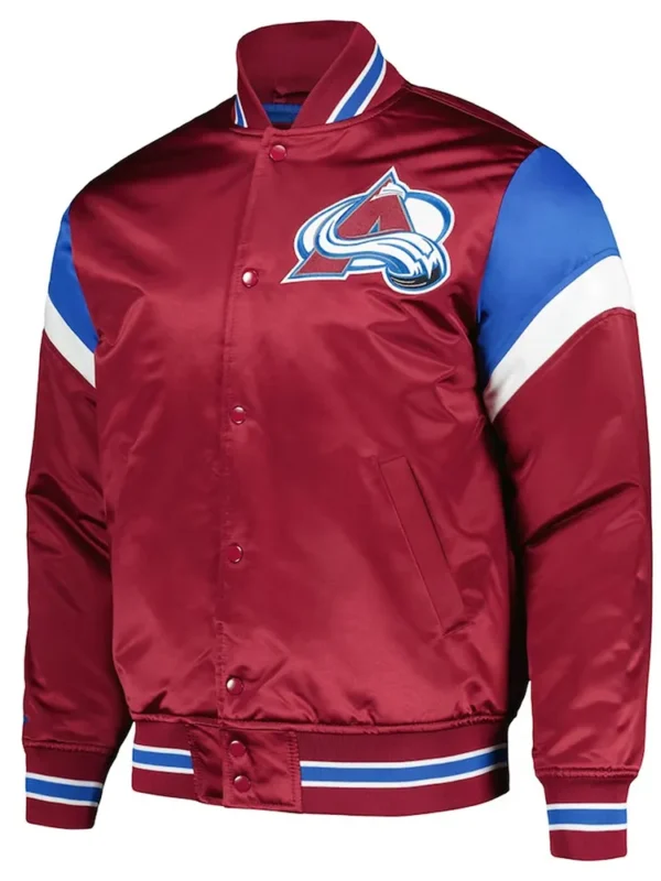 Colorado Avalanche Midweight Burgundy Satin Jacket