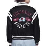Colorado Avalanche Printed Logo Varsity Satin Jacket