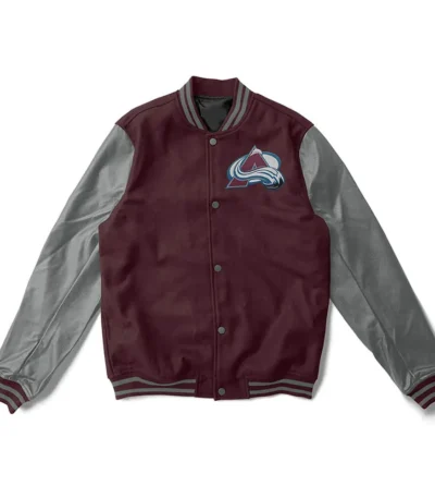 Colorado Avalanche Varsity Maroon and Gray Jacket
