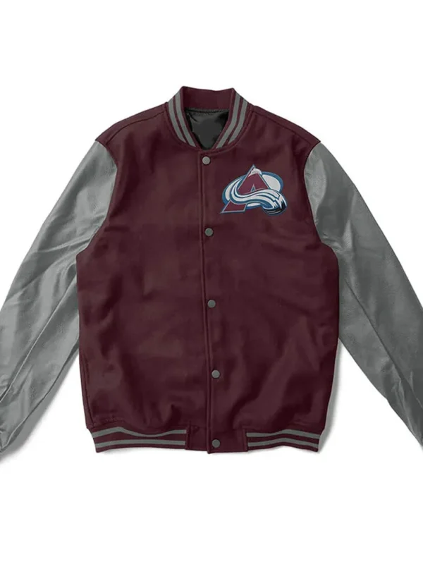 Colorado Avalanche Varsity Maroon and Gray Jacket