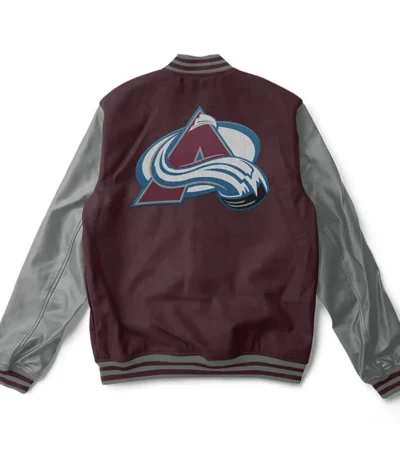 Colorado Avalanche Varsity Maroon and Gray Jacket