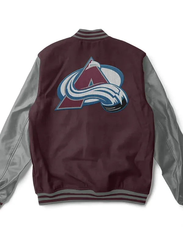Colorado Avalanche Varsity Maroon and Gray Jacket