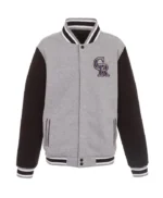 Colorado Rockies Gray and Black Varsity Wool Jacket