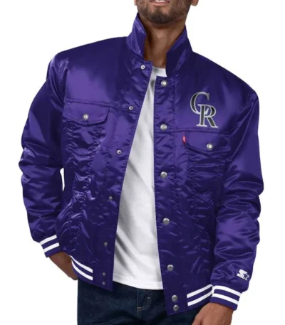 Colorado Rockies Silver Tab Trucker Purple Jacket