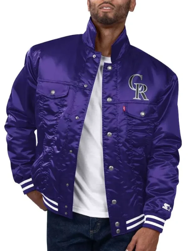 Colorado Rockies Silver Tab Trucker Purple Jacket