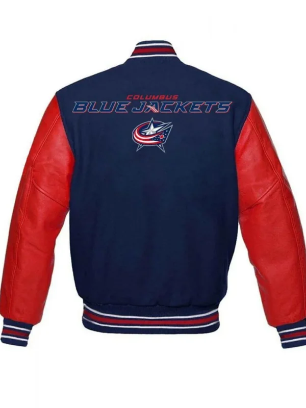 Columbus Blue Jackets Blue and Red Letterman Jacket