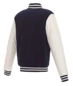 Columbus Blue Jackets Bomber Varsity Blue and White Jacket