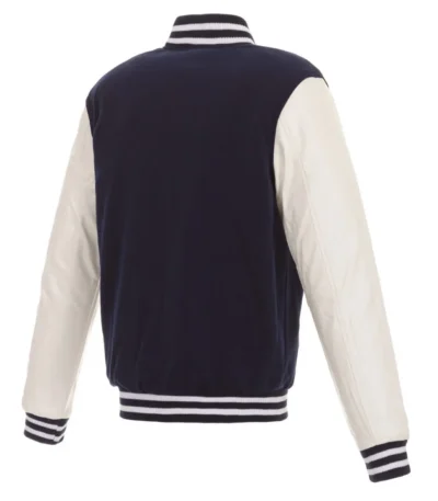 Columbus Blue Jackets Bomber Varsity Blue and White Jacket