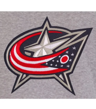 Columbus Blue Jackets Fleece Blue and Grey Jacket with Hood