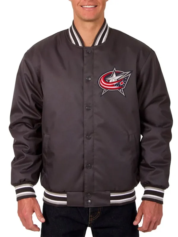Columbus Blue Jackets Gray Poly Twill Jacket