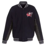 Columbus Blue Jackets Navy-Charcoal Wool Poly-Twill Accent Jacket