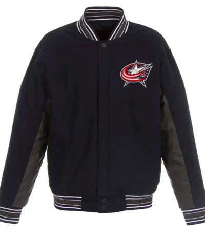 Columbus Blue Jackets Navy-Charcoal Wool Poly-Twill Accent Jacket