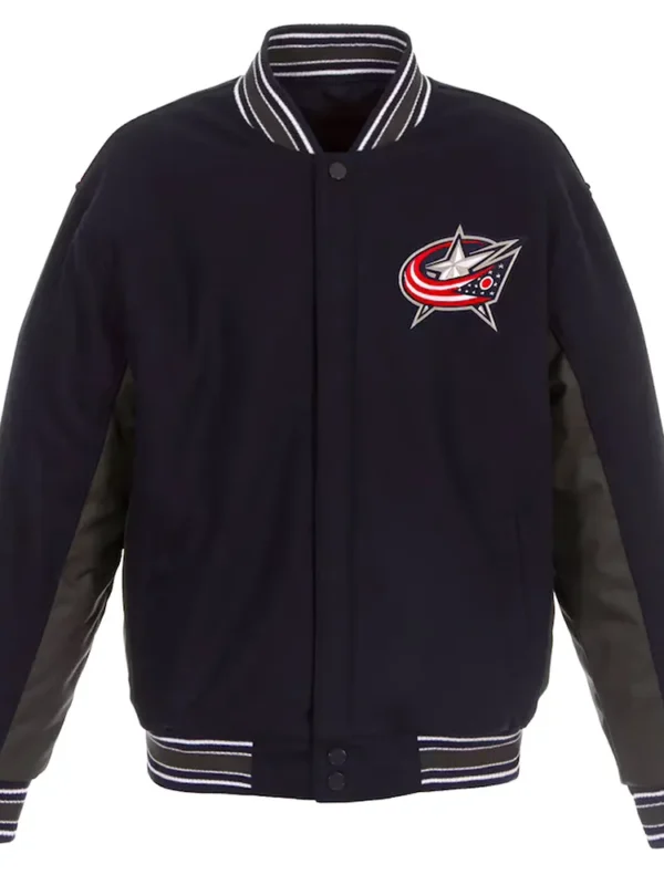 Columbus Blue Jackets Navy-Charcoal Wool Poly-Twill Accent Jacket