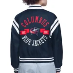 Columbus Blue Jackets Printed Logo Varsity Satin Jacket