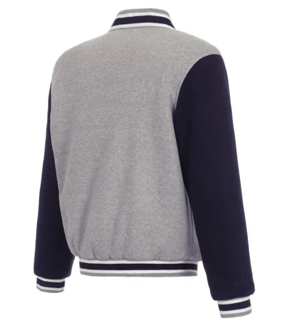 Columbus Blue Jackets Varsity Gray and Navy Wool Jacket