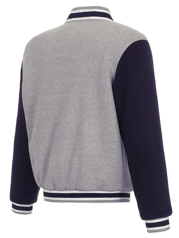 Columbus Blue Jackets Varsity Gray and Navy Wool Jacket