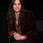 Courteney Cox Scream Brown Velvet Blazer Coat