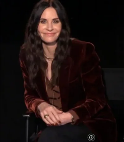 Courteney Cox Scream Brown Velvet Blazer Coat