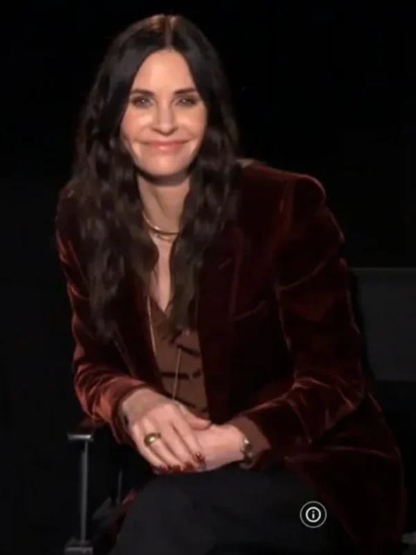 Courteney Cox Scream Brown Velvet Blazer Coat