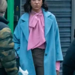 Cush Jumbo Stay Close Blue Trench Coat