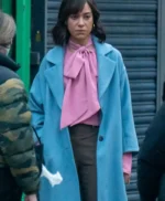 Cush Jumbo Stay Close Blue Trench Coat