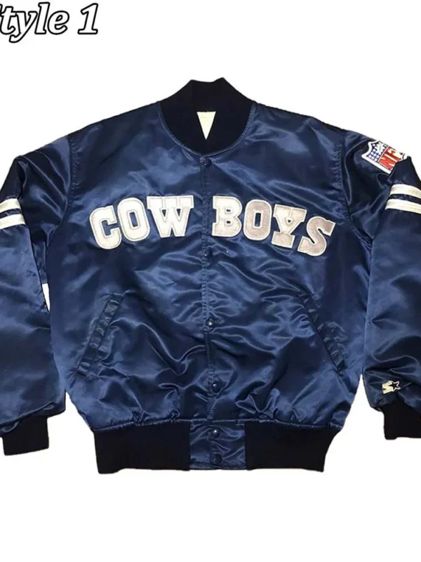Dallas Cowboys 1990s Satin Navy Blue Jacket