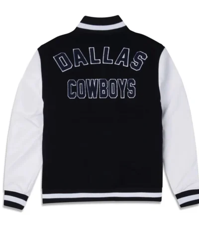 Dallas Cowboys 3rd Down Navy-White Varsity Full-Snap Wool-Leather Jacket