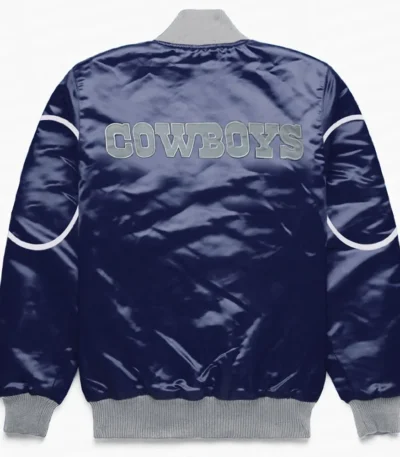 Dallas Cowboys Blue Bomber Snap-Front Jacket