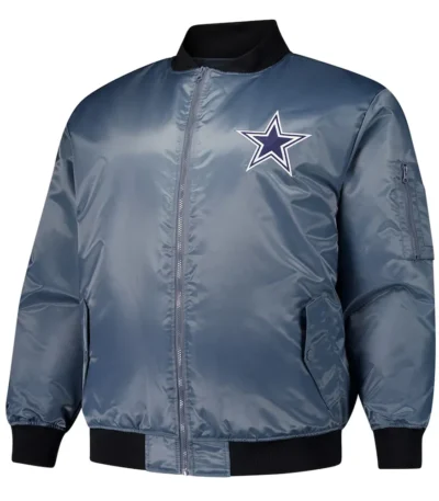 Dallas Cowboys Charcoal Bomber Full-Zip Jacket