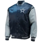 Dallas Cowboys Enforcer Navy-Silver Satin Jacket
