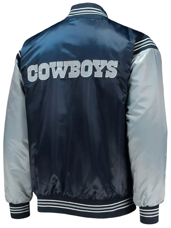 Dallas Cowboys Enforcer Navy-Silver Satin Jacket