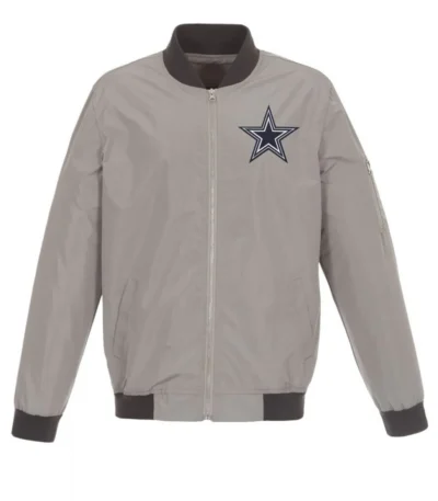 Dallas Cowboys Gray Bomber Jacket