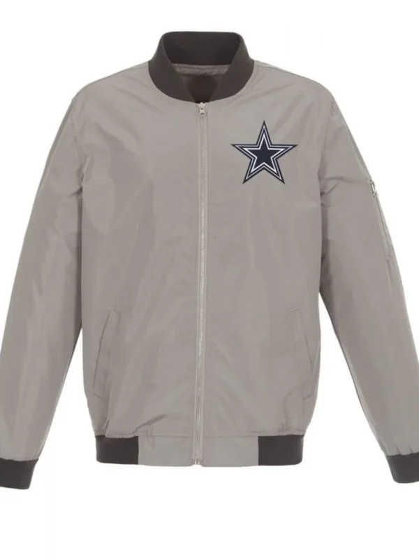 Dallas Cowboys Gray Bomber Jacket