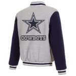 Dallas Cowboys Gray and Navy Varsity Wool Jacket