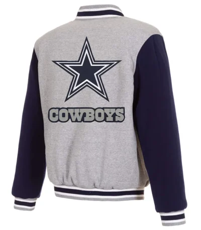 Dallas Cowboys Gray and Navy Varsity Wool Jacket