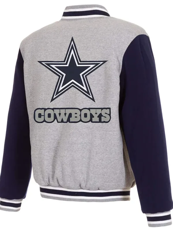 Dallas Cowboys Gray and Navy Varsity Wool Jacket