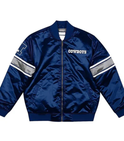 Dallas Cowboys Heavyweight Navy Blue Satin Jacket