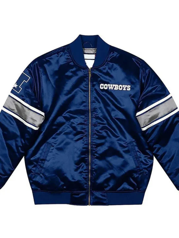 Dallas Cowboys Heavyweight Navy Blue Satin Jacket